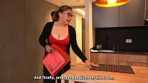 Busty real estate agent tries to convince her client to buy by giving him a good cock blowjob