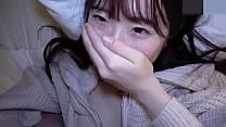 Uncensored, 18-year-old Japanese black-haired beauty, blowjob and creampie sex. Slender amateur