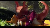 Guilmon recebe buceta de renamon