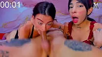 Stepsisters enjoy a good cock giving double blowjobs