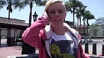 Petite blonde short hair Teen with big clit and small Tits Pick Up and talk to Fuck by older Guy