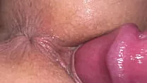 Wet Pussy Grips Huge Dick, FAT ASS, Cum Leaks Down Thighs