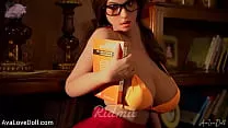 Scooby-Doo Velma Cosplay Busty Brunette With Big Boobs Was Fingered Ridmii TPE Sexdoll 161J