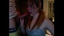 Cute teen gives amazing blowjob and recieves cumshot