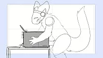 Protogen fucks a printer and cums