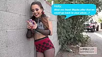 Tiny Goth Girl Holly Hendrix's Pushes A Huge Cock Up Her Ass