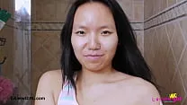 Asian teen model took a shower