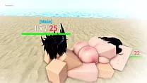 Follando a mi amiga en la playa Roblox