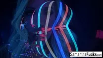 Samantha Saint gets off in this super hot black light solo!