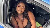 Big Ass Ebony Gets Fucked Through a Hole in Her Tight Shorts on Her Way to the Car Wash