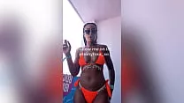 LEAKED: Sexy smoking model Ebony Foxx sensually smoking a cigarette in a bikini