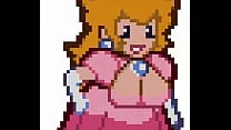 Paper Princess Peach flashing her boobs