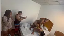 Behind the scenes. While the husband was in the kitchen his wife was fucked by his friend