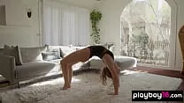 Flexible blonde latina teen Alina Lopez fisting and dildoing her hot pussy